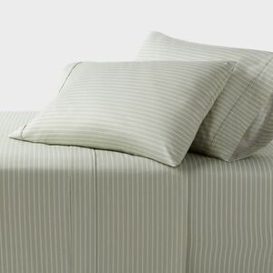 King 400 Thread Count Performance Sheet Set Green Stripe - Threshold